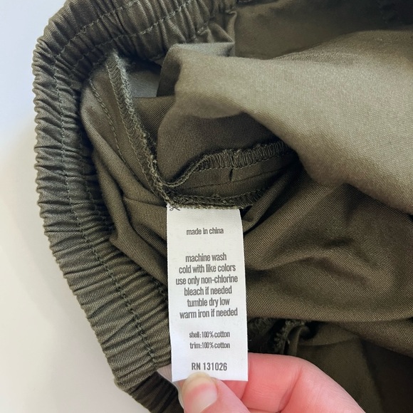 O.N.S. ONS One Nice Shop Cropped Pants Cotton Green Size Large - Picture 4 of 9
